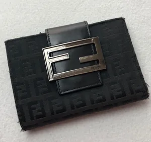 Fendi Zucca Monogram Wallet Black Canvas & Leather Silver HARDWARE thumbnail 1