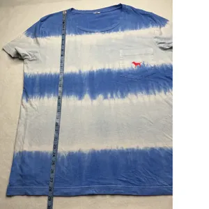 PINK Victoria's Secret Blue Tie Dye American Flag Dog Pocket T-Shirt Large thumbnail 7