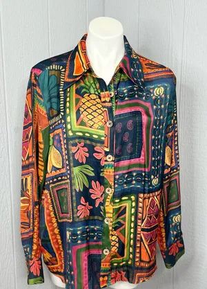 Rachel Zoe Colorful Geometric Blouse thumbnail 1