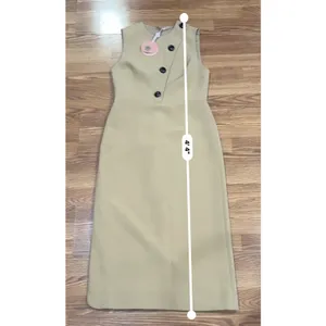 ALEXIS Lena Camel Midi Dress Women’s Large Retro Classic Neutral Chic thumbnail 9
