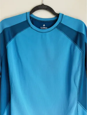 LL Bean Mid Weight Pullover Long Sleeve Crewneck Top XL Blue Base Layer thumbnail 6