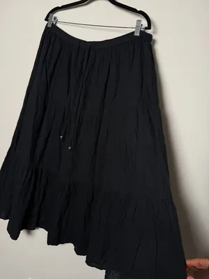 Black Y2K Maxi Peasant Tier Skirt thumbnail 3