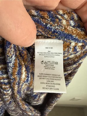 Anthropologie Daily Practice Space Dye Ribbed Midi Dress Blue Brown XS thumbnail 6