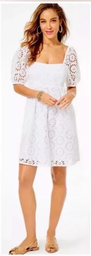 Lilly Pulitzer Kay Dress Resort White Cotton Size 12 thumbnail 1