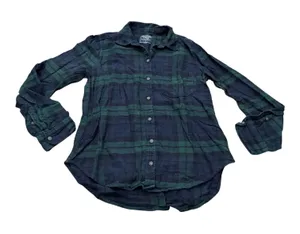 Abercrombie & Fitch Shirt Women’s Size Small Plaid Flannel Long Sleeve, Green thumbnail 1