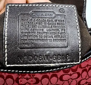 RARE Vintage Coach Mini Soho Signature Red Jacquard Brown Leather Flap Buckle Shoulder Bag thumbnail 11