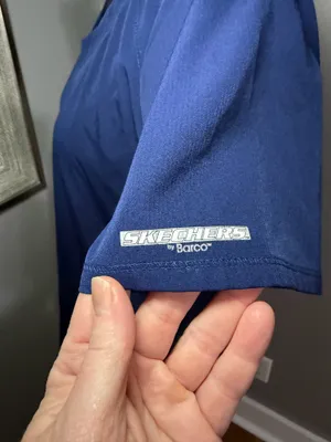 Skechers by Barco Breeze V-Neck Scrub Medical Dental Top Blue Medium. thumbnail 4