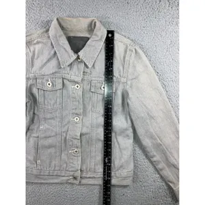 Vintage Guess USA Women M Gray Denim Trucker Jacket 90s American Tradition Flaw thumbnail 14