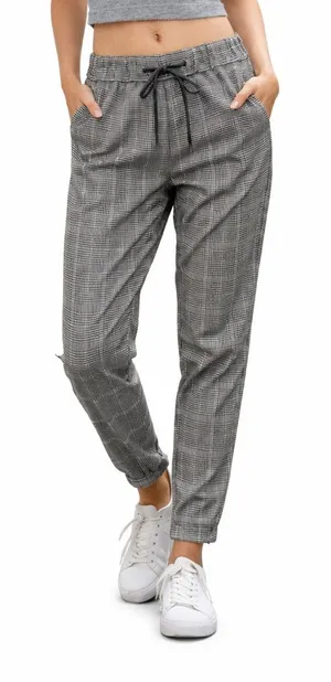 Abercrombie & Fitch Black and White Checkered Pants thumbnail 1