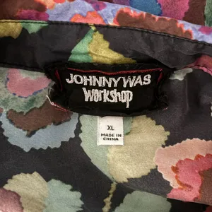 Johnny was workshop calanthe button down shirt top silk floral sz XL thumbnail 4