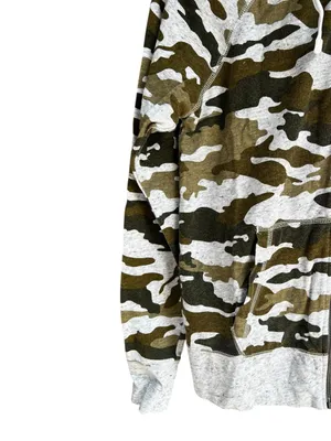 Nike Gym Vintage Camo Full Zip Hoodie Jacket Womens Small Green Black Y2K thumbnail 4