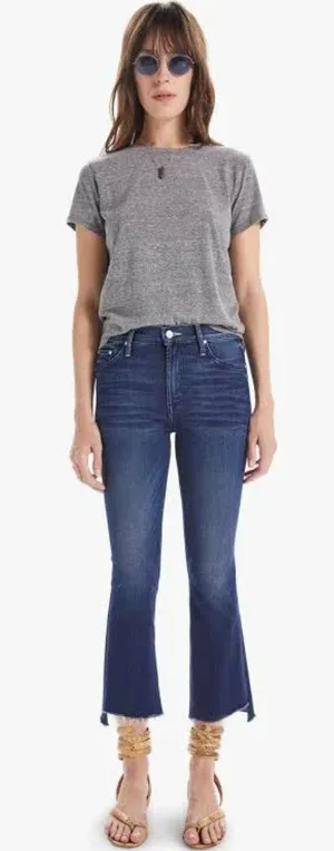 Mother The Insider Crop Step Fray Flare Jean Tongue and Chic Size 26 thumbnail 1