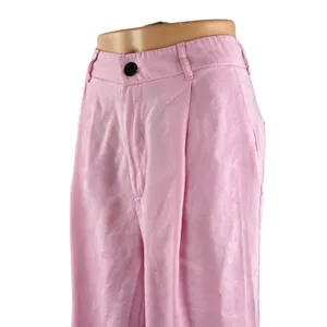 Zara Women's Pink High Waisted Pleated Wide Leg Baggy Trousers Pants Size M thumbnail 2