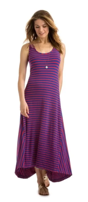 Vineyard Vines Soft Striped‎ Hi Low Maxi Dress Large vacation coastal Preppy thumbnail 1