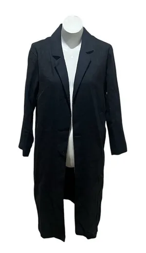 All:Row Women's Black Long Blazer Coat Medium Linen thumbnail 1