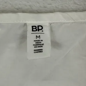 BP Womens White Cotton Tie Front Puff Sleeve‎ Peplum Top Size M BP507032MI thumbnail 4