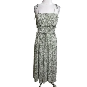 NWOT En Saison Sole Abstract‎ Print Midi Sundress green white Sz S thumbnail 4