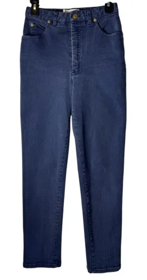 St John Jeans Women 4 Blue Medium Denim High Rise Tapered Leg Mom‎ Luxury Preppy thumbnail 1