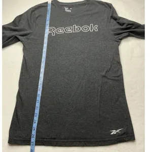Reebok Womens Sleepwear Long Sleeve Graphic T-Shirt Dark Gray Heather Size S thumbnail 7