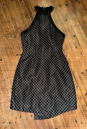 Keepsake Tessellate black small diamond halter mini dress Black Size XS thumbnail 1