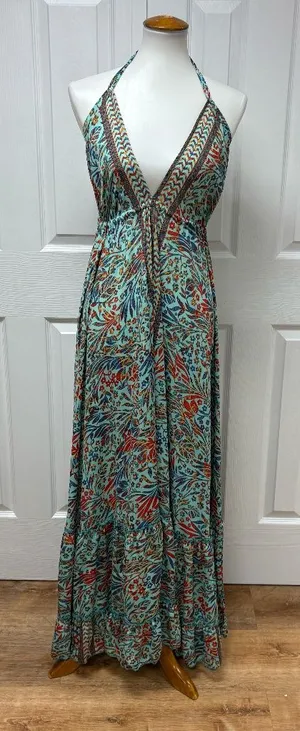 Open Back Boho‎ Love Maxi Dress In Floral Print - Size: One Size. thumbnail 1