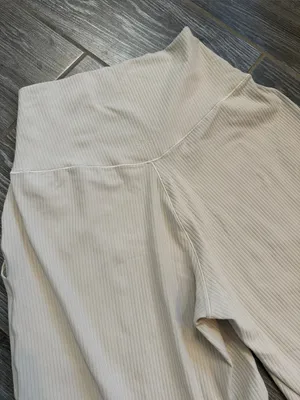 Aerie offline Real Me Xtra High-Rise Wide-Leg Ribbed Trouser Pants Cream XS EUC thumbnail 5
