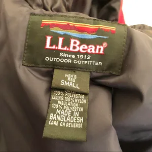 L.L Bean OUTDOOR OUTFITTER JACKET Insulated Hooded Coat Insulated Red Oversize Sz S Measurement in pics thumbnail 3