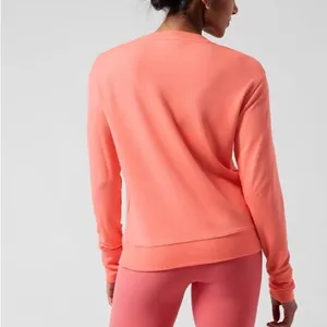 Athleta Sunrise V Neck Sweatshirt‎ Orange V Neck Pullover thumbnail 2