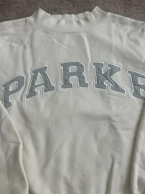 PARKE Bridal Mockneck Sweatshirt Cream And Something Blue Letters S/M Heritage thumbnail 4