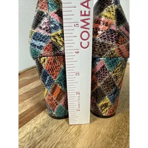 Dee Keller Pumps Multi Color Snake Skin Embossed Pointed Toe Italy Sz.40 Leather thumbnail 4