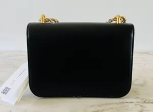 TORY BURCH Eleanor Solid Black Leather Small Convertible Crossbody Shoulder Bag thumbnail 6