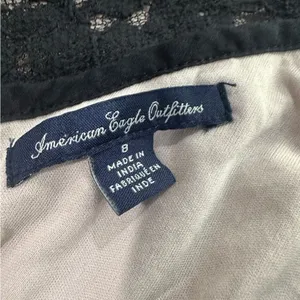 American Eagle Outfitters Black and Cream Lace Overlay Dress Whimsygoth thumbnail 4