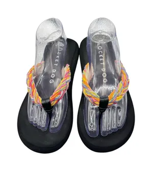 Rocket Dog Sunset Cord Braided Colorful rope comfort sandals flip flops sz 9 thumbnail 1