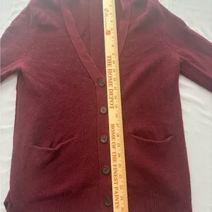Madewell Women Burgundy Red‎ V-Neck Button Front Cardigan Sweater Size S thumbnail 6