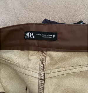 ZARA Brown Faux Leather Pants thumbnail 5