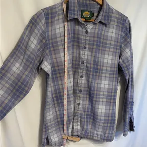 Cabela's Preppy Purple and Gray Plaid Button Down Shirt Women’s 100% Cotton thumbnail 3