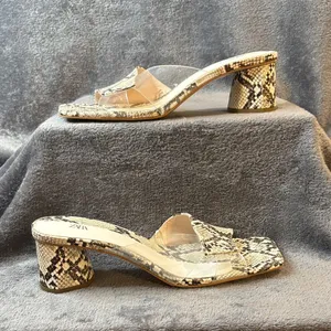 Zara Women's Snakeskin Mules - Black and Cream Sz 41/10.5 thumbnail 3