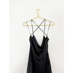 Zara Black Satin Cowl Neck Mini Dress Size Small Strappy Back 7901/338 Cocktail thumbnail 11
