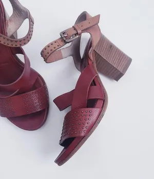 Alberto Fermani Stud Strappy Chunky Heels Size 6.5 thumbnail 5