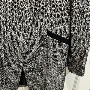Zara Women's Black and White Tweed Coat thumbnail 3