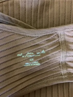 Out From Under Urban Outfitters Brown Ribbed Long Sleeve Crop Top XS S Y2K thumbnail 5