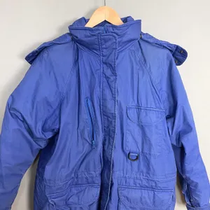 Vintage Eddie Bauer Coat Down FLAWS Women Parka Blue Hooded Winter Coat Medium thumbnail 3