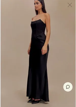 Black corset maxi dress Meshki Harlow dress thumbnail 2