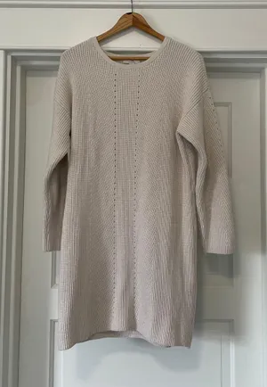 H by Halston White Cozy Sweater Dress thumbnail 1