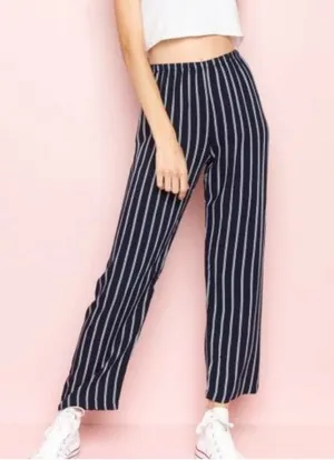 Brandy Melville Striped Navy Frankie Pants thumbnail 1