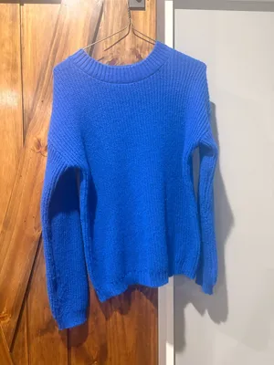 No Boundaries Bright Blue Chunky Crewneck Sweater thumbnail 3