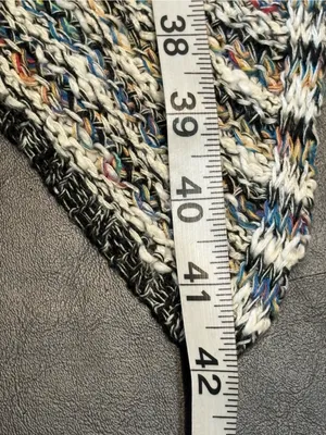 BKE Draped Open-Front Cardigan in Gray with Multicolor Accents thumbnail 11