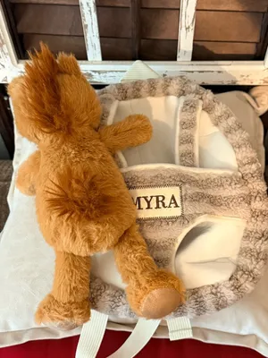 Myra Bag Plush Horse Backpack in Brown and Cream thumbnail 8