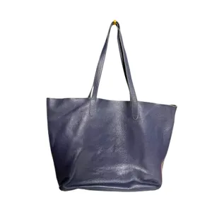 Cuyana Navy Blue Pebbled Leather Slouchy Shoulder Bag thumbnail 3