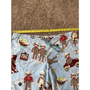 Nick & Nora Pajamas Pants Womens XL Cotton Sock Monkeys Bowling Car Beach thumbnail 4